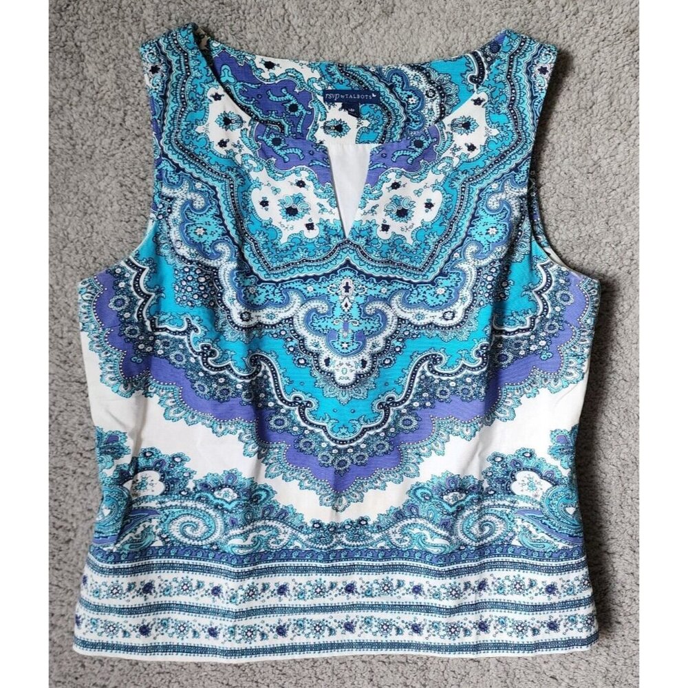 RSVP by Talbots Women’s Sleeveless Structured Shell Tank Top Side Zip Size 14P